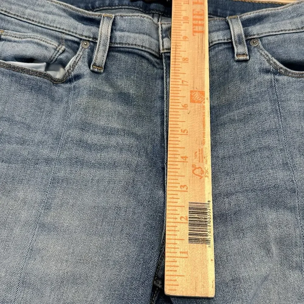 HUDSON Women 30 Jeans Split Leg Nico Mid Rise Cigarette Grommets Pintuck Lt Blue - Picture 14 of 15